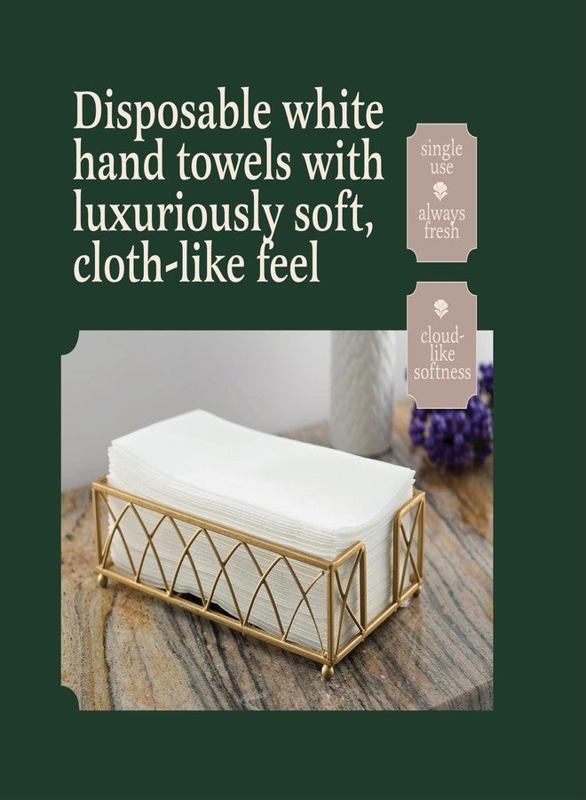 BloominGoods Linen-Feel European-White Paper Napkins - Decortive Cloth-Like Disposable Dinner Napkins - Soft And Absorbent. For Kitchen, Party, Wedding, Bathroom Or Any Occasion. (Pack of 200) - Image 2